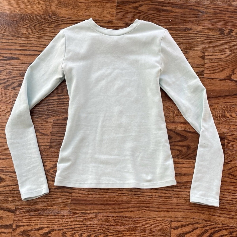 OH POLLY Round Crew Neck Long Sleeve Top Greene Women's Size 2